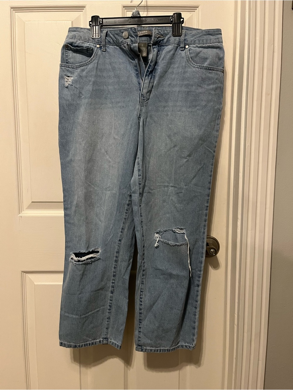 d. jeans Light Blue Straight Leg Distressed Women’s Jeans